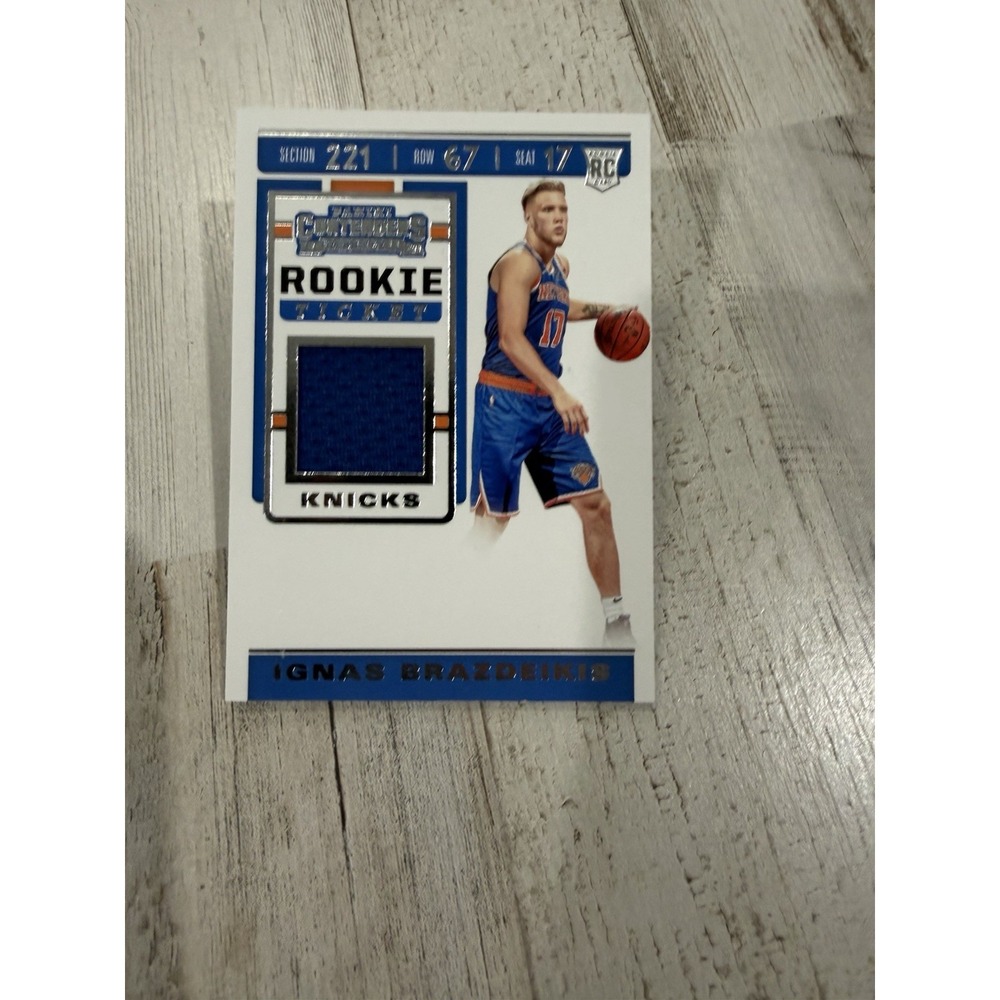 2019-20 Panini Contenders Ignas Brazdeikis Rookie Ticket Jersey Patch RC Knicks